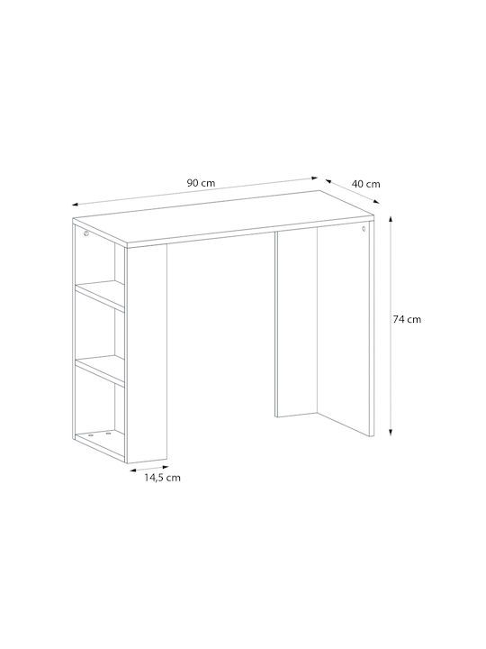 Γραφείο Netenia Ξύλινο sapphire oak 90x40x74εκ.