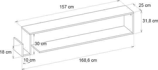 Έπιπλο Τηλεόρασης Regnar Rebab Μ168.6xΠ25xΥ31.8cm