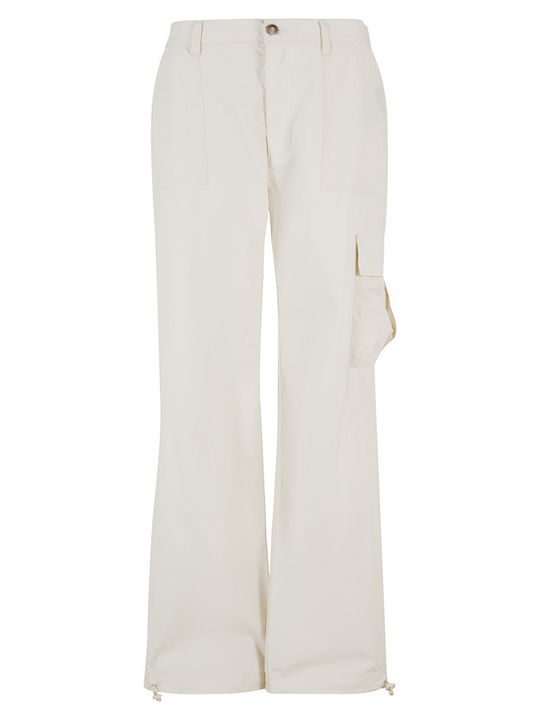 Small Signature Γυναικείο Υφασμάτινο Cargo Παντελόνι Off White