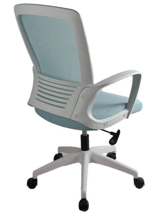Кресло Офисно с Облегалка Rhea White/l.blue Lamtech