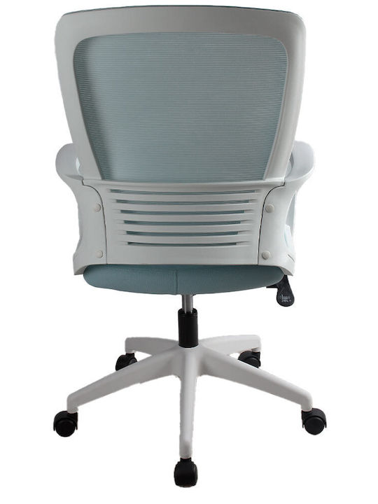 Кресло Офисно с Облегалка Rhea White/l.blue Lamtech
