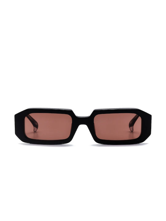 Am Eyewear Ollie Sunglasses with Black Plastic Frame and Burgundy Lens 165-BL-RT