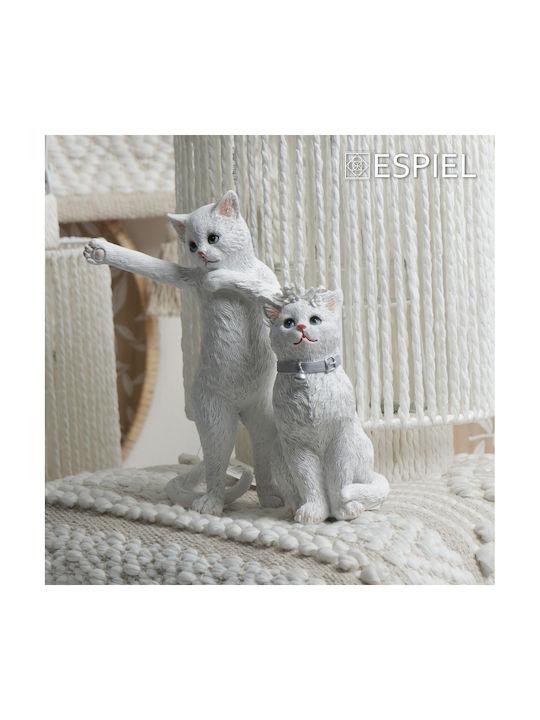 Polyresin Cat Figure White 14.2cm