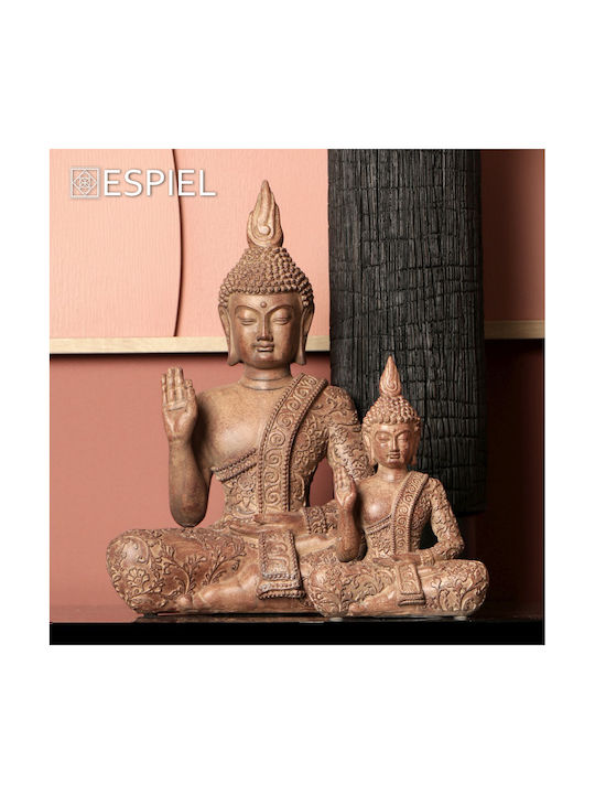 Sitzende Buddha-Figur L Polyresin Beige 33cm