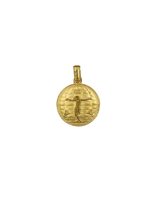 Pendant Kids Talisman Double Sided Constantine from Gold 9K P-67956