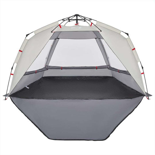 vidaXL Καλοκαιρινή Σκηνή Camping Γκρι για 3 Άτομα 370x180x116εκ.