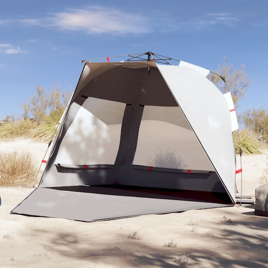 vidaXL Καλοκαιρινή Σκηνή Camping Γκρι για 3 Άτομα 370x180x116εκ.