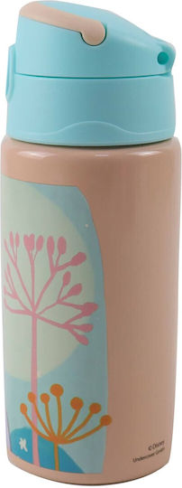 Gim Flip Kids Water Bottle Frozen Aluminium with Straw 500ml