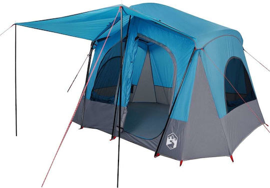 vidaXL Camping Tent Tunnel Blue for 5 People