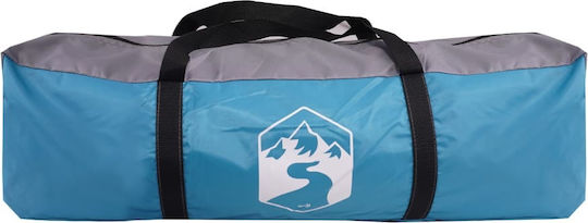 vidaXL Палатка За Къмпинг Синя За 4 Човека 245x215x190см