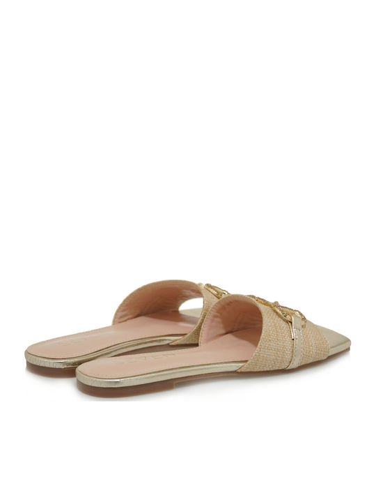 Flache Sandalen für Damen in Beige Farbe