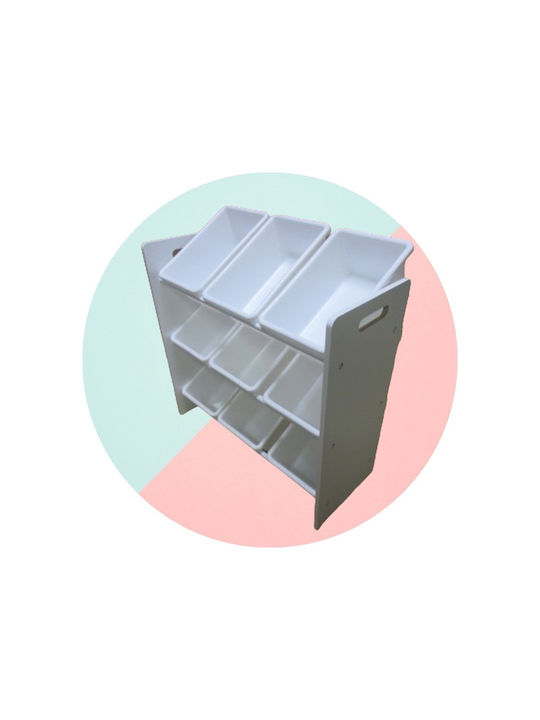 Sistem de Depozitare Jucării din Plastic Alb 65x26.5x60cm 1buc