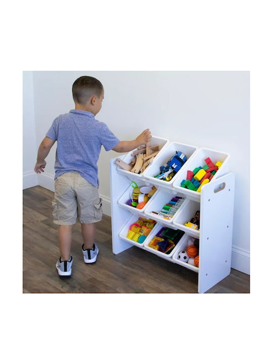 Sistem de Depozitare Jucării din Plastic Alb 65x26.5x60cm 1buc