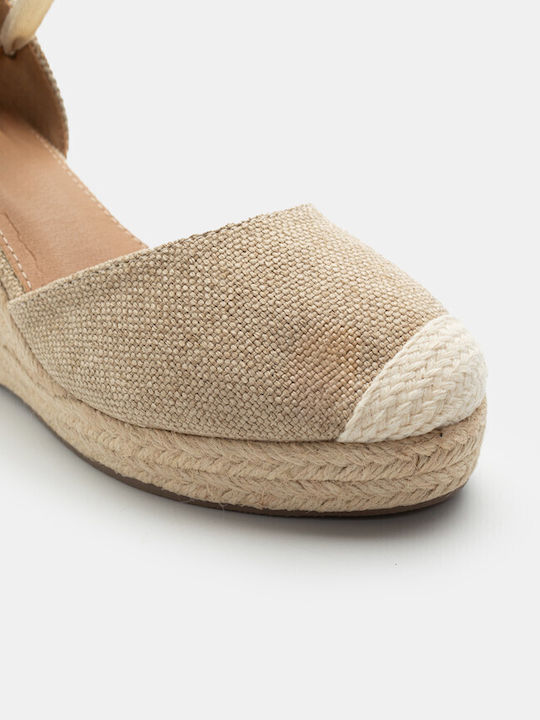 Luigi Women's Fabric Platform Espadrilles Beige