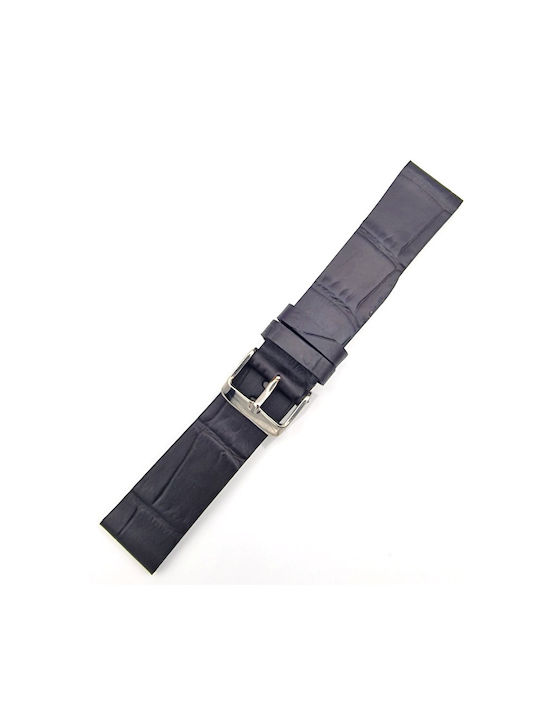 Tzevelion Κροκό Leather Strap Black 20mm