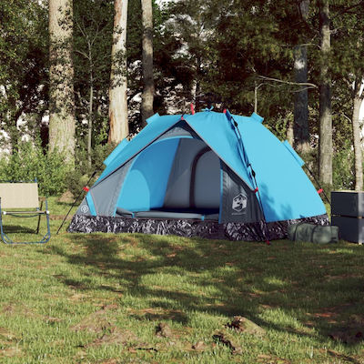 vidaXL Σκηνή Camping Μπλε 3 Εποχών για 3 Άτομα 370x180x116εκ.