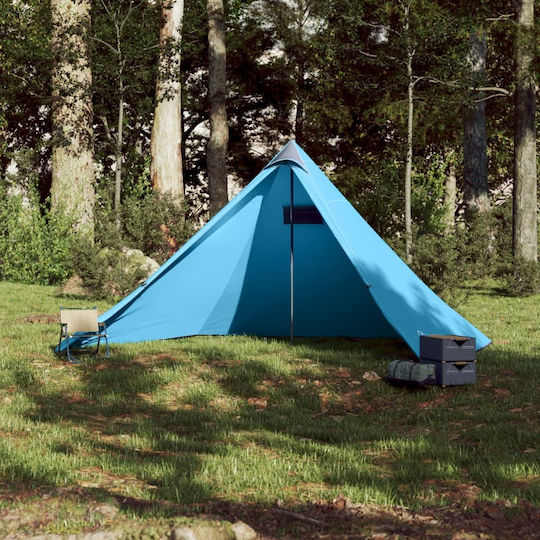 vidaXL Cort Tip Teepee Culoare Albastru pentru 7 Persoane