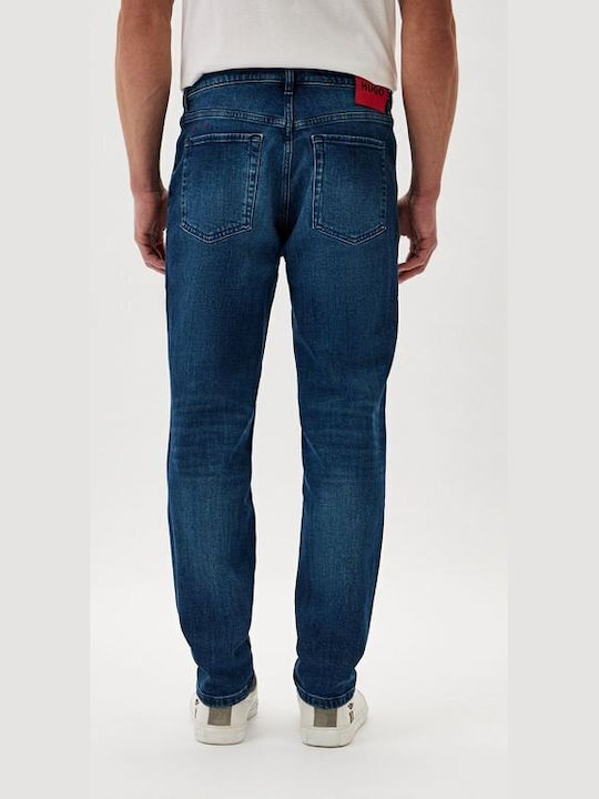 Brak Pantaloni de Bărbați din Jean în Linie Tapered Albastru marin