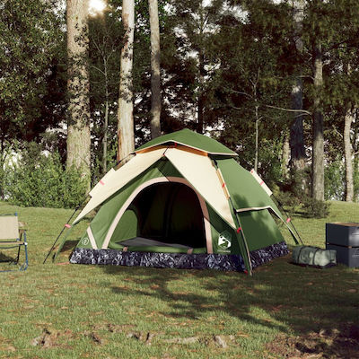 vidaXL Σκηνή Camping Πράσινη 3 Εποχών για 3 Άτομα 370x180x116εκ.