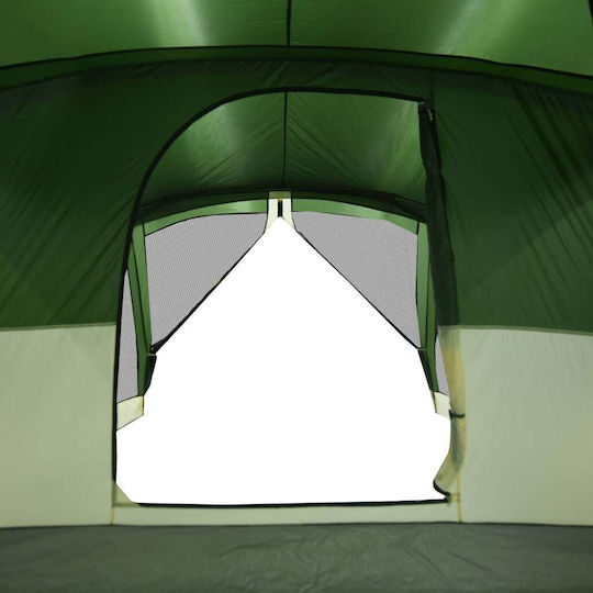 vidaXL Camping Tent Igloo Green for 6 People 305x400x205cm