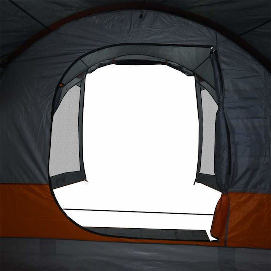 vidaXL Campingzelt Tunnel Gray für 6 Personen 500x305x205cm Grau/Orange