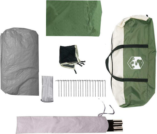 vidaXL Camping Tent Igloo Green for 6 People 305x400x205cm