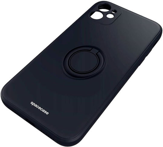 Spacecase Silicone Ring Back Cover Metallic Black (iPhone 11)