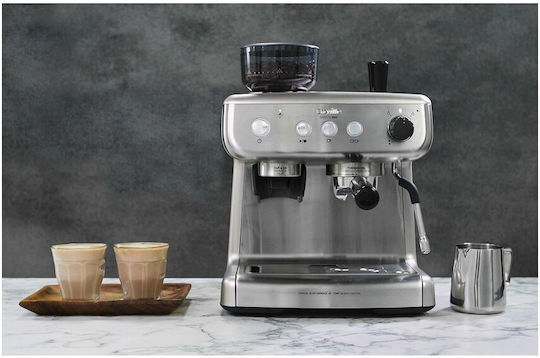 Breville Barista Max VCF126X Automatische Espressomaschine 1250W Druckreiniger 15bar mit Mahlwerk Silber VCF126X