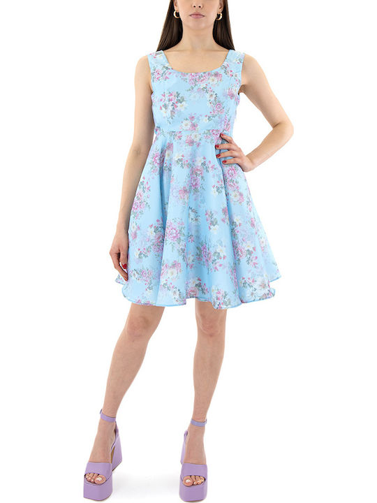 Summer Mini Dress for Wedding - Christening Light Blue