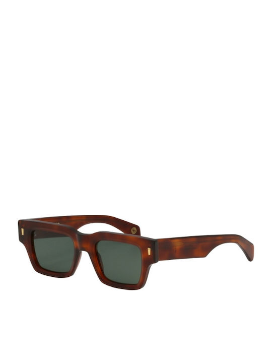 Kyme Unisex Γυαλιά Ηλίου με Καφέ Ταρταρούγα Κοκκάλινο Σκελετό και Πράσινο Φακό BOXY 04