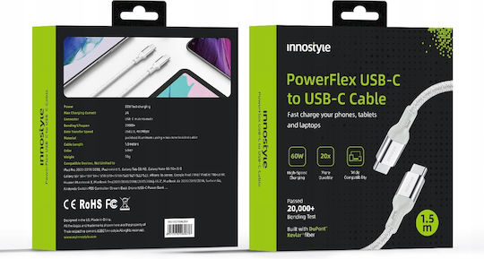 Samsung USB 2.0 Cable USB-C male - USB-C 60W Ασημί 2m ICC150ALSLV