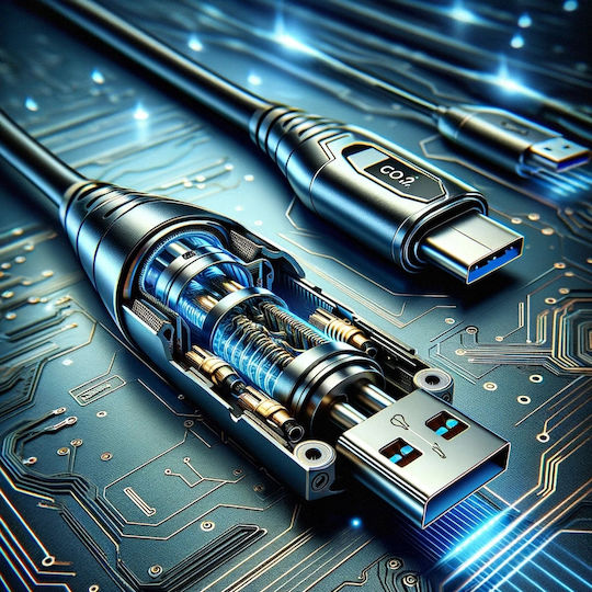 USB 2.0 Cable USB-C male - USB-C 240W Γκρι 1m CO2-0005