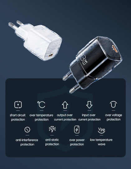 Mcdodo Încărcător Fără Cablu GaN cu Port USB-C 33W Livrarea energiei Albς (CH-0080)