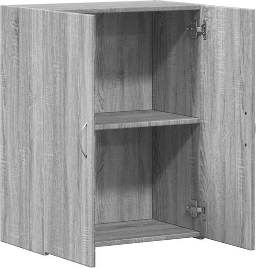 Дървен Офисен Шкаф Сив 60x32x77.5см