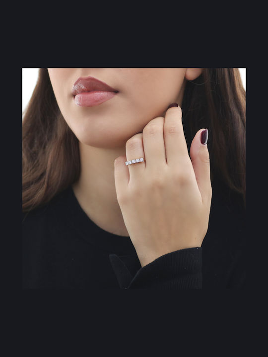 Ring Serene White Gold & Gold K14 Diamonds P-68509 White Gold Yellow Gold K14