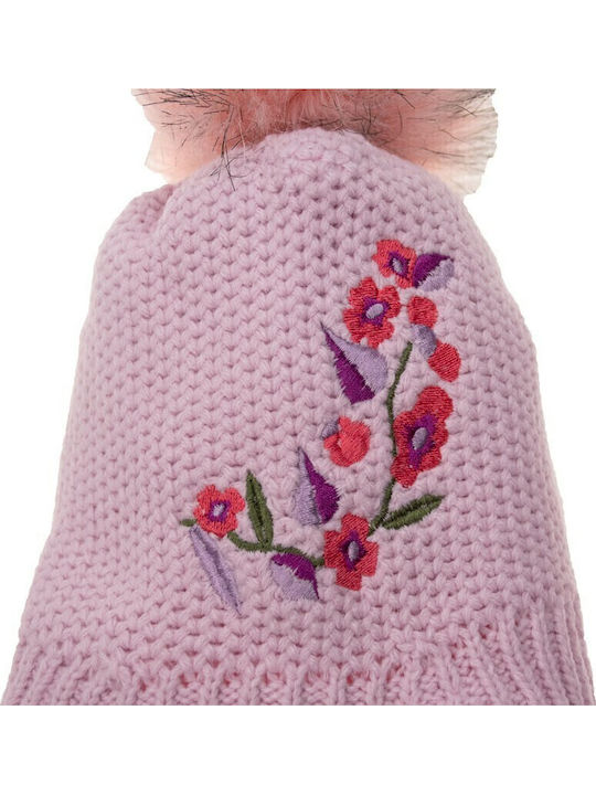 Kids Beanie Set with Scarf & Gloves Knitted Beige