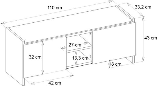 Verly Wooden Shoe Organizer White 110x33.2x43cm