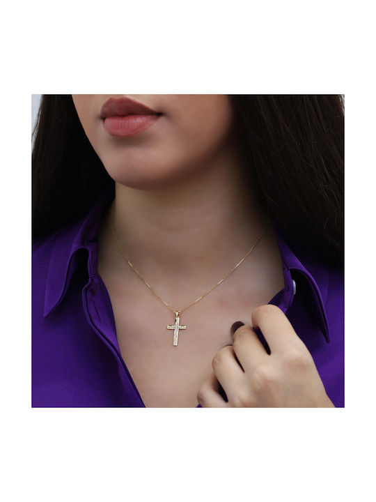 Gold Kreuz 18K mit Kette