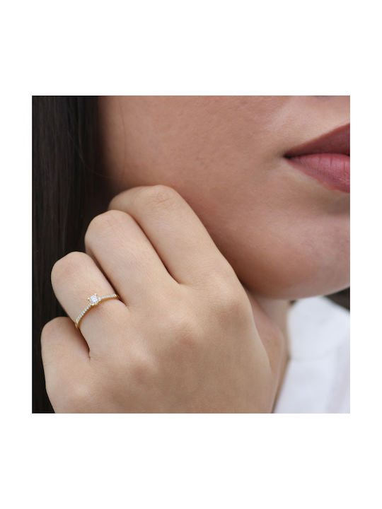 Single Stone Ring made of Gold 18K with Diamond