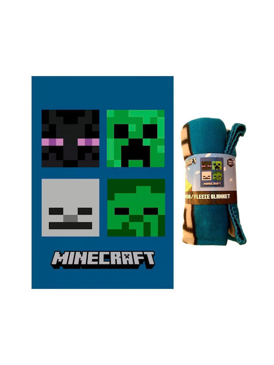 Minecraft Κουβέρτα Fleece Μπλε 100x150εκ.