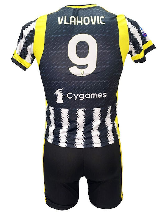 Παιδικό Σετ Ποδοσφαίρου Vlahovic Juventus Λευκό Μαύρο Κίτρινο 0909-04