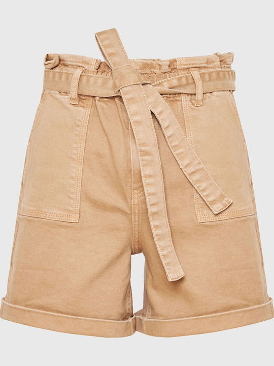 Women's Jean High-waisted Shorts Beige