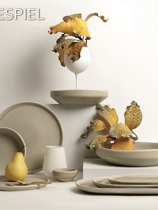 Espiel Noah Plate Soup Ceramic Beige with Diameter 27.5cm