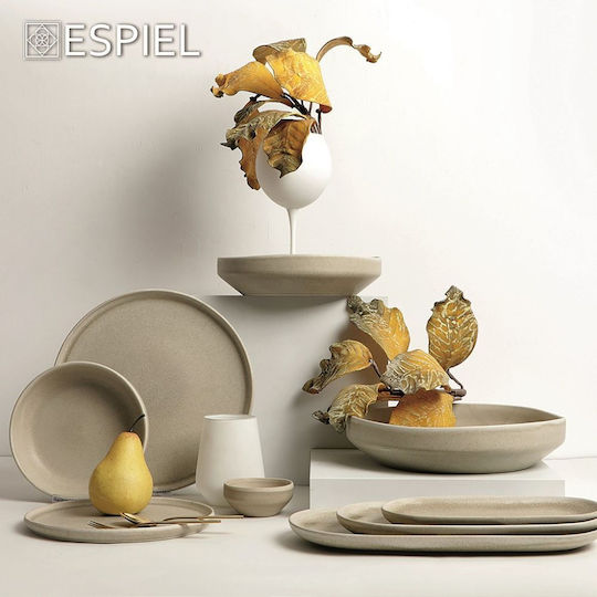 Espiel Noah Plate Soup Ceramic Beige with Diameter 27.5cm