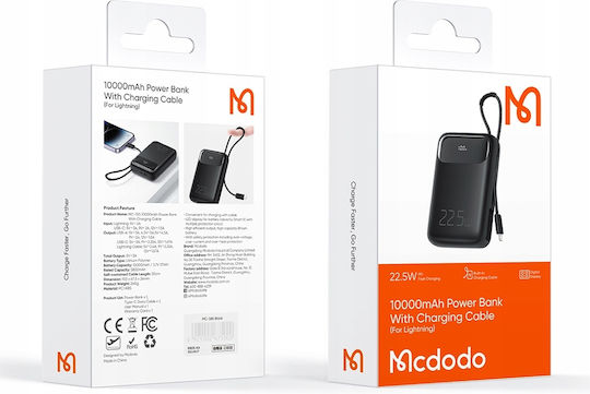 Mcdodo MC-3253 Power Bank 10000mAh 22.5W με Θύρα USB-A και Θύρα USB-C Μαύρο