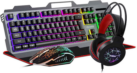 ProGaming Pro Gaming K450 Set Gaming Tastatură cu iluminare RGB & Mouse (Engleză US) 4 in 1