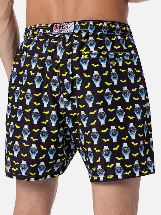 Lightning Bat O'clock Men's Swimwear Shorts Black