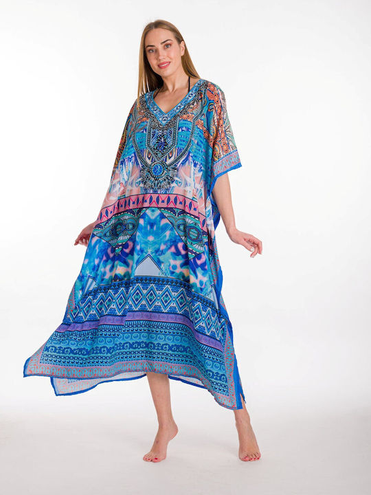 Rima Beachwear Γυναικείο Καφτάνι Παραλίας Τυρκουαζ