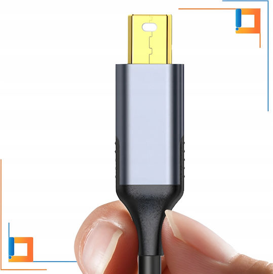 Cable mini DisplayPort male - HDMI male 2m Γκρι (CO2-0031)