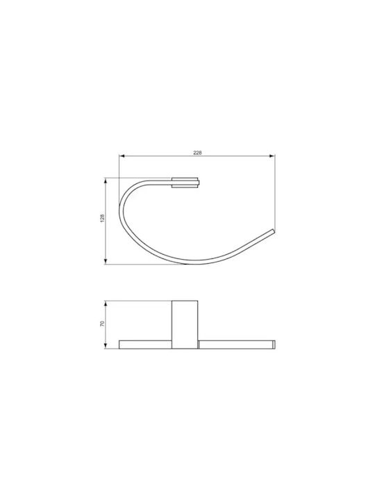Ideal Standard Single Wall-Mounted Bathroom Ring Silver